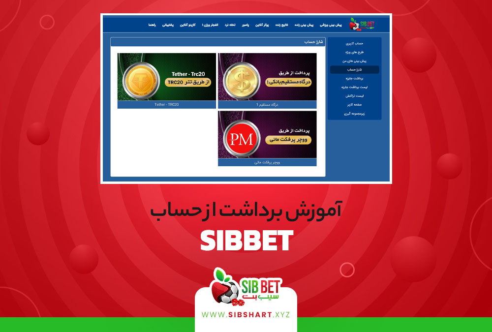 آموزش برداشت از حساب SibBet